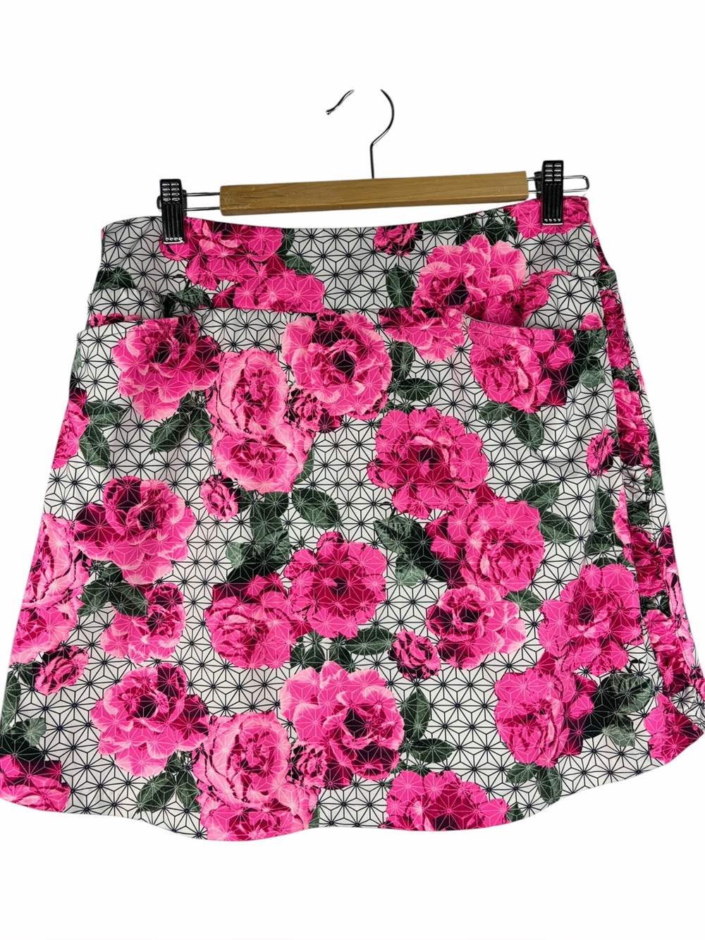 Tail Women’s Floral Golf Skort Pink Roses Geometric Print Pockets Medium